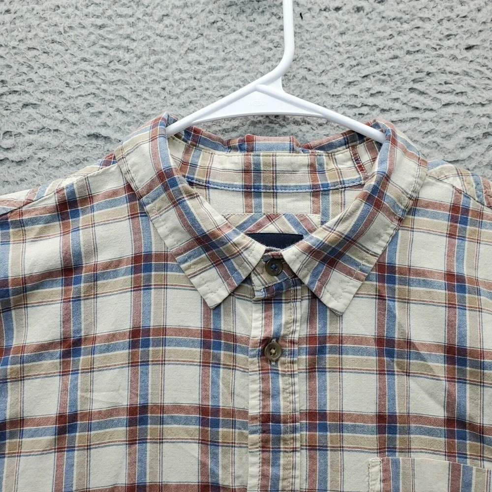 prAna Shirt Mens XL Multi Plaid Midweight Pocket‎ Black Tab Collared Button Down - Picture 6 of 8